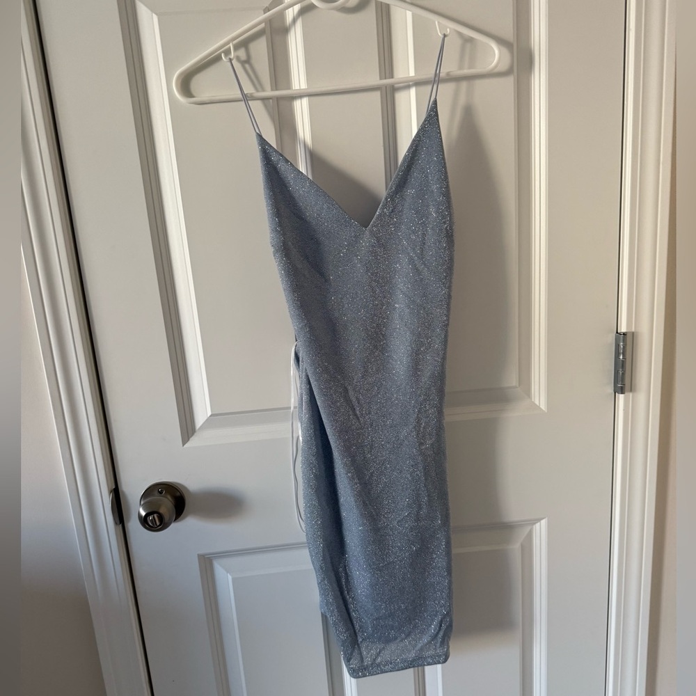 Pitaya Glittering Gray Backless Dress
